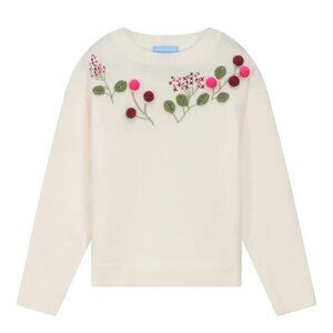 Pompomme Girls Sweater Flower Applique Size 16